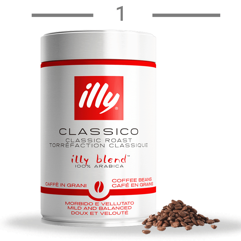  دانه قهوه ایلی illy مدل classico کلاسیکو قوطی 250 گرم 