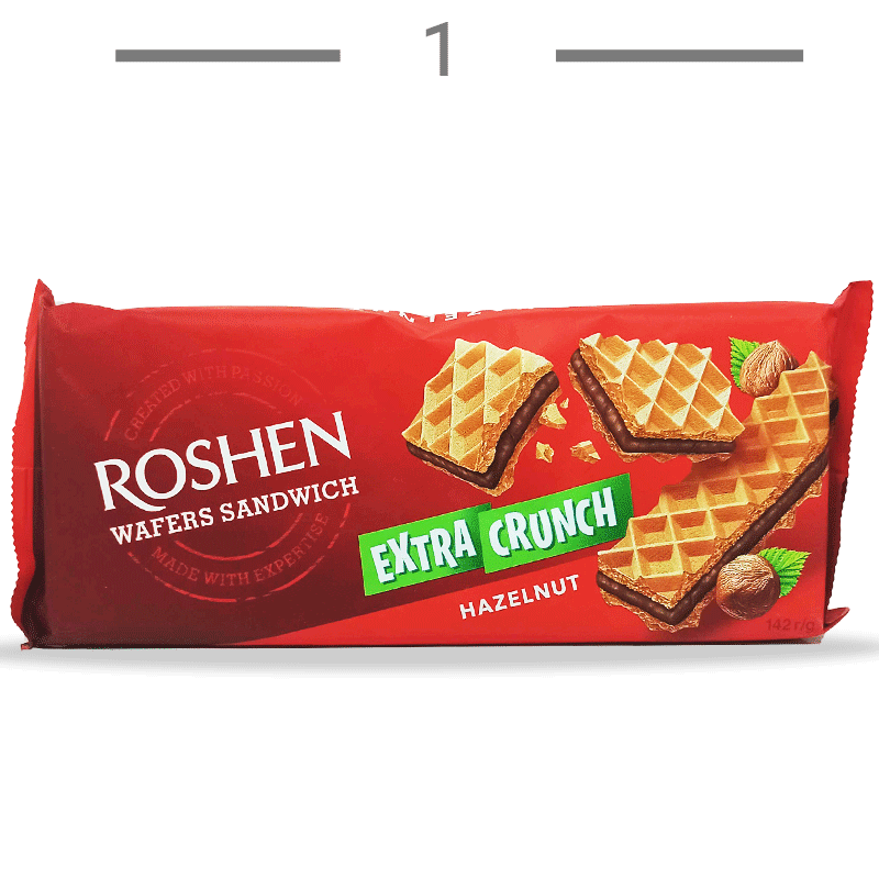  ویفر فندقی روشن Roshen ساخت اوکراین وزن 142 گرم 