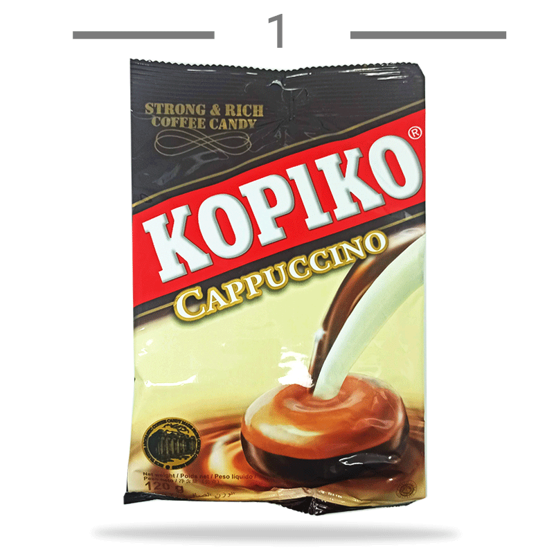  آبنبات کوپیکو KOPIKO با طعم کاپوچینو وزن 120 گرم 