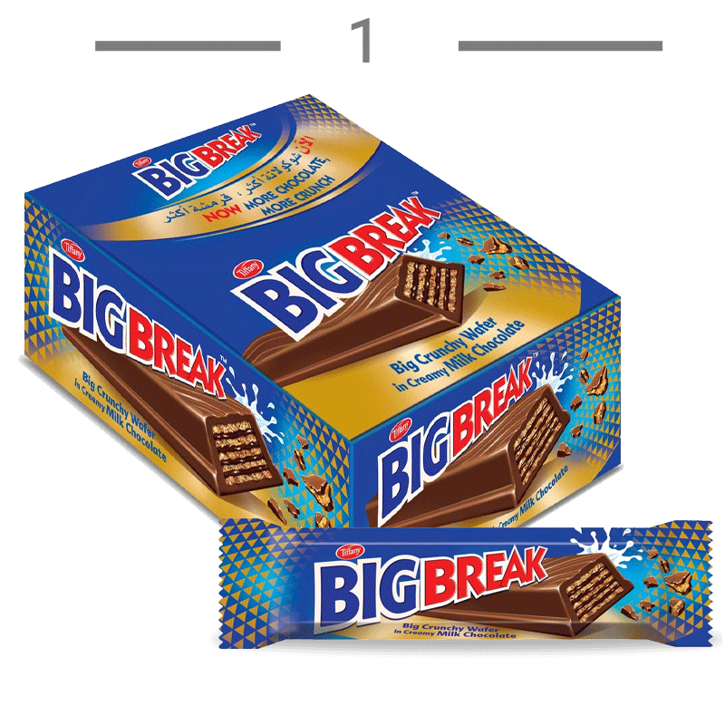  ویفر شکلاتی تیفانی بیگ بریک BIGBREAK بسته 12 عددی 372 گرم 