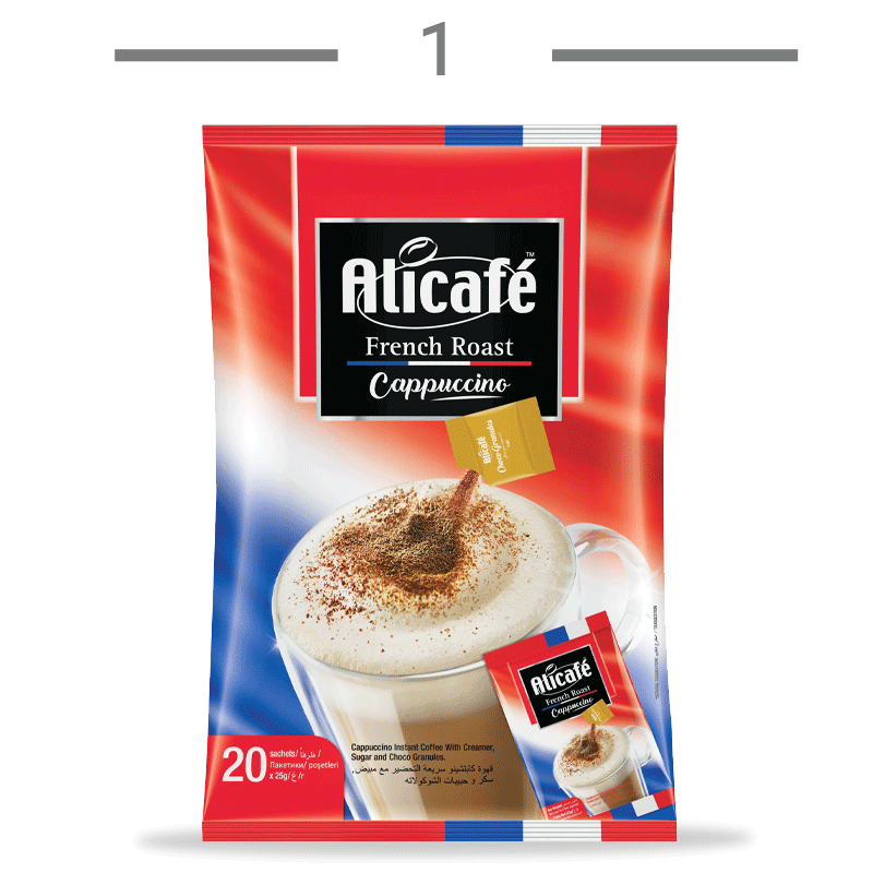  کاپوچینو علی کافه Alicafe مدل فرنچ رست 20 عددی 500 گرم 