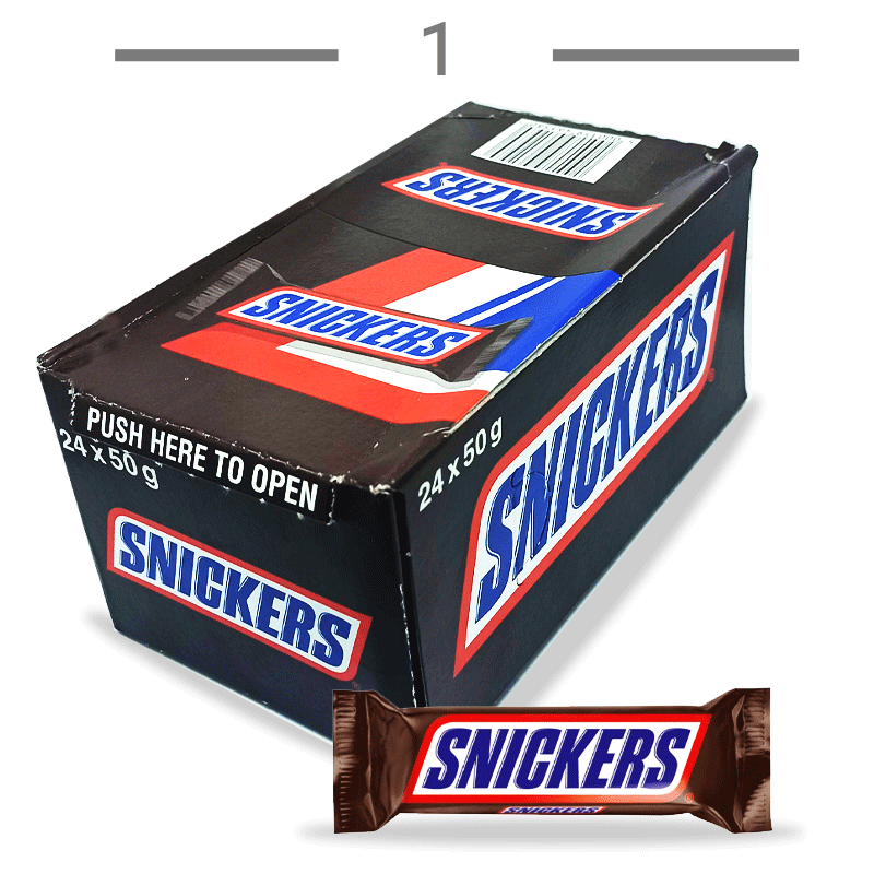  ویفر شکلاتی SNICKERS اسنیکرز بسته 24 عددی 1200 گرم 