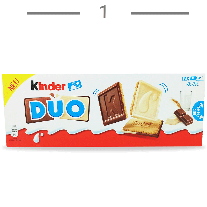  بیسکویت کیندر Kinder مدل دوو DUO با روکش شکلات 150 گرم 